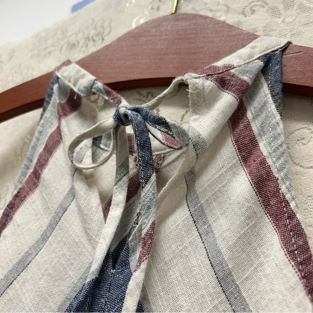 PinkBlush Cotton Striped Halter Neck Maternity Dress size large - Picture 4 of 15